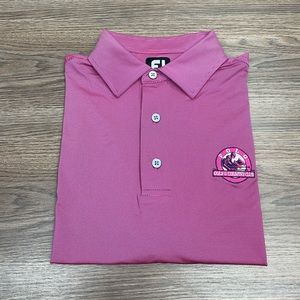 FootJoy Pink & Navy Stripe Golf Polo Shirt M